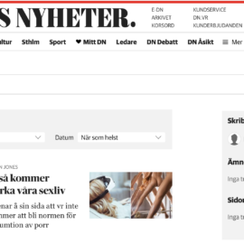 ‘Six of the Future, So Technology will Affect our Sex Life’ (Commentary for Dagens Nyheter) UPDATED